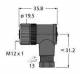 TURCK 69048 B8241-0 M12 x 1 round connector, attachable coupling, angled