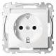 Merten MEG2302-0319 SCHUKO-Steckdose BRS mit Schriftfeld StK polarweiß glänzend S.M