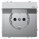Merten MEG2314-6036 SCHUKO-Steckdose mit Klappdeckel IP44 BRS StK Edelstahl