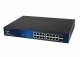 ALLNET Switch unmanaged Layer2 18 Port ? PoE Budget 240W ? 16x PoE at ? 2x SFP ? 48,3 cm ( 19 Zoll ) ? Lüfterlos ? ALL-SG8018P