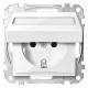 Merten MEG2312-0319 Socket outlet BRS, Klappd. + Schriftf. StK polarwhite gl.SM