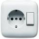 Busch Jaeger 2CKA001611A0169 Busch-Jaeger flush socket / switch, 2-pole alpine white 4310/6EUJ-214 Reflex SI