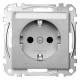 Merten MEG2302-0460 SCHUKO-Steckdose BRS mit Schriftfeld StK aluminium System M