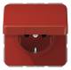 Jung CD1520BFKLRT SCHUKO socket with hinged lid red