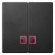 Merten MEG3456-0414 Doppelwippe mit rotem Fenster anthrazit System M