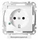 Merten MEG2305-0325 SCHUKO-Steckdose BRS mit ÜSS+Schriftfeld StK aktivweiß gl.System M