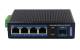Wantec - Industrial Fiber Ethernet Switch für Hutschiene, 4 Port + 1 SFP