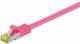 Goobay 91578 RJ45 Patchkabel S/FTP (PiMF), mit CAT 7 Rohkabel, Magenta - LSZH halogenfrei, Kupfer, RJ45 (CAT 6A) Stecker