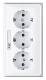 Jung CD523NAWW Cable channel 3-way socket, CD 523 NA WW alpine white with label