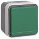 Berker 47403523 SCHUKO socket outlet with green hinged cover AP W.1 gr/lgr matt