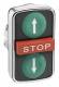 Schneider Electric ZB4BA73134 Schneider Dreifachdrucktaster Pfeil hoch gn STOP rt vorst. Pfeil runt.