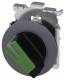 Siemens 3SU10622DF400AA0 toggle switch illuminated 30mm round metal matt green