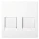Merten MEG4562-0325 central plate 2f modular jack dust guard. active white gl.SM