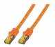 Patchkabel RJ45, CAT6A 500Mhz, 0,25m, orange S-STP(S/FTP) LSZH, mit Cat.7 Rohkabel,