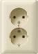 GIRA 078801 Doppel-SCHUKO-Steckdose Standard 55 Steckk. ohne Kralle Cremeweiß