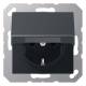 JUNG A1520BFKIKLANM SCHUKO Steckd.m., Klappd. KI Serie A anthracite matt