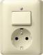 GIRA 017601 Kombination SCHUKO Wechsel Standard 55 Cremeweiß