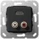 Gira 567410 HDMI, RCA audio, cable whip use black matt