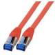 Patchkabel RJ45, CAT6A 500Mhz, 0,25m, rot S-STP(S/FTP) TPE(Superflex), mit Cat.7 Rohkabel,