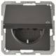 Berker 47516076 Steckdose SCHUKO+Klappd. und erh.BS Q.1/Q.3 anthrazit samt