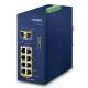 PLANET Industrial 8-Port GE 802.3at PoE + 2 100/1000X SFP