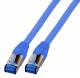Patchkabel RJ45, CAT6A 500Mhz, 0,15m, blau S-STP(S/FTP) TPE(Superflex), mit Cat.7 Rohkabel,