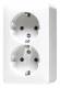 Jung 6020KIAWW AP double outlet child protection, alpine white 6020 KIA WW