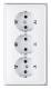 Jung CD523WW Cable channel 3-way socket, CD 523 WW, alpine white
