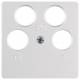 Berker 14841404 Zentralplatte für Antennen Steckdose 4Loch alu matt