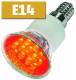 LED spotlight, red, E14 / 12 Type 230V, E14, 15 LEDs,