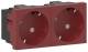 Ggk 6941 module 45/Schuko-Steckdose , 2-fach/Winkel red