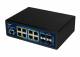 ALLNET Switch industrial full managed Layer2+ 12 Port GbE ? PoE Budget 240W ? 8x PoE at ? 4x SFP ? Lüfterlos ? DIN ? JSON API ? ALL-SGI8112PMJ