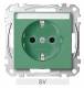 Merten MEG2302-0304 SCHUKO-Steckdose BRS Sonder mit Schriftfeld StK SV grün System M
