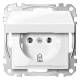 Merten MEG2311-0319 SCHUKO-Steckdose StK mit Klappdeckel polarweiß glänzend System M