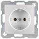 Berker 41431404 SCHUKO B.1/B.7 socket outlet glass matt aluminum
