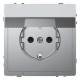 Merten MEG2310-6036 SCHUKO-Steckdose mit Klappdeckel BRS Steckklemme Edelstahl