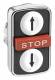 Schneider Electric ZB4BA71114 Schneider Dreifachdrucktaster PFEIL hoch ws/STOP rot/PFEIL runter ws