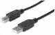 MANHATTAN 333382 Hi-Speed USB B Anschlusskabel USB 2.0, Typ A Stecker - Typ B Stecker, 480 Mbps, 3 m, Schwarz
