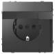 Merten MEG2310-6034 SCHUKO-Steckdose mit Klappdeckel BRS Steckklemme Anthrazit