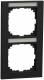 Merten MEG4022-3603 M-Pure-Rahmen 2fach mit Beschriftungsträger schwarz matt
