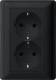 GIRA 0783005 SCHUKO 2f SH +Vollpl.System 55 Schwarz m