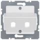Berker 149209 central plate for fiber optic couplings Simplex ST polar white glossy.