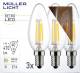Muellerlicht ETT-1451884 LED Filament Kerzenlampe, E14, 4W, 470lm, 2700K, warmweiß, 3er Set