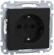 Merten MEG2300-0403 SCHUKO socket increased contact protection, matt black