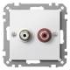 Merten MEG4350-0419 outlet f.Audio, connection polar white System M
