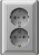 GIRA 078326 Doppel-SCHUKO-Steckdose System 55 Farbe alu