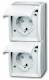 Busch Jaeger 2CKA002084A0722 BJ 20-02 EBW-54 socket with hinged cover vertical 2f ocean IP44 alpine white
