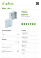 Datasheet for Spelsberg 80490701, EAN: 4013902110056