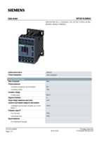Datasheet for Siemens 3RT20182BB42, EAN: 4011209785595