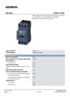 Datasheet for Siemens 3RV20111KA20, EAN: 4011209724389
